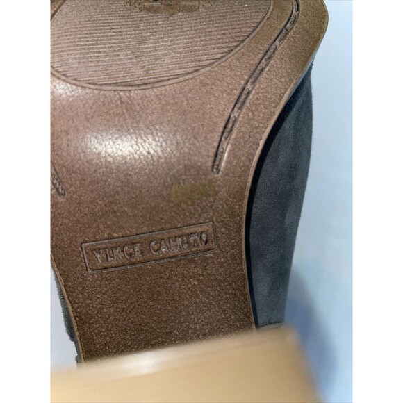 Vince Camuto Zip Back Bootie Women’s Size 4.5 M Gray Leather Block Heel Platform - Picture 3 of 12